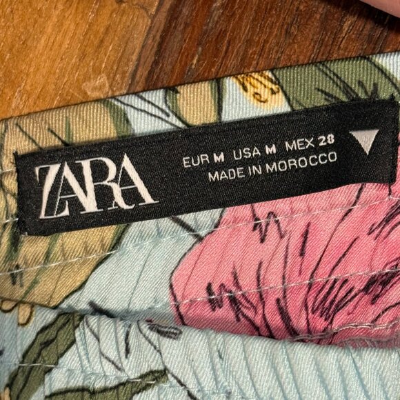 ZARA Tropical Toucan Pajama Print Shorts Size M - Picture 9 of 10